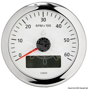 Тахометр VDO ViewLine 7000 об/мин, белый (арт. 27.480.04)