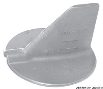 Цинковый триммер Yamaha 6K1-4537100 для моторов 100/200 л.с. Ø92 мм вращение влево (арт. 43.253.01 / 6K1-4537100)