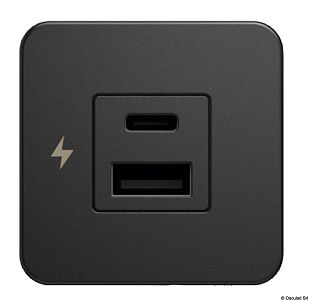 Двойной разъем USB-A + USB-C Scanstrut, черная накладка, 12/24 В (арт. 14.195.91)