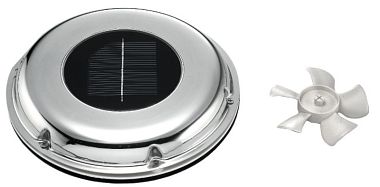 Вентилятор на солнечных батареях Solarvent Ø217мм циркуляция воздуха 20м3/ч из полированной нержавею