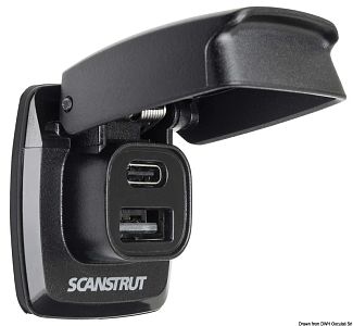Водонепроницаемая розетка Scanstrut Flip Pro USB-A и USB-C (арт. 14.195.80)