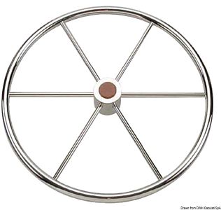 Шестиспицевое релевое колесо из полированной нержавеющей стали диаметром 700 мм