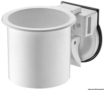 Подстаканник с присоской из белого пластика 70 мм