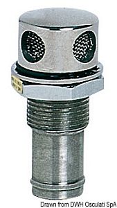 Вентиляционная головка топливного бака под шланг Ø25мм прямая из нержавеющей стали