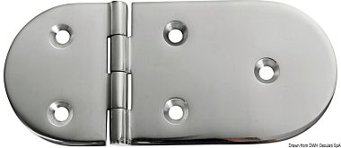 Петля точного литья из полированной нержавеющей стали 145x65x4 мм, 180° (арт. 38.963.22)