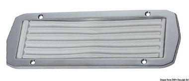 Настил под ноги из хромированной латуни 230 x 80 мм белая резина