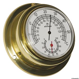 Altitude серии 842 термогигрометр, Ø 95 мм, полированная латунь