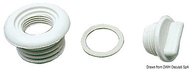 Нейлоновые водоотливы с пробками черного цвета для слива воды 20 мм (арт. 18.536.00)