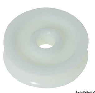 Шкив из делрина 45 мм для тросов 10 мм белый (арт. 55.245.05)