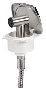 Палубный душ New Edge с нержавеющей лейкой Tiger со стальной крышкой и стальным шлангом 2,5 м