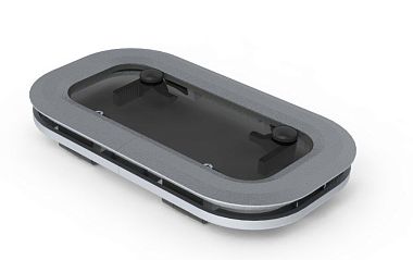 Иллюминатор алюминиевый Vetus класс AIII, 425x180 мм, с противомоскитной сеткой и рамкой (арт. PA4116)