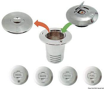 Крышка к заливной горловине для дизеля с замком из хромированной латуни (арт. 20.668.22)