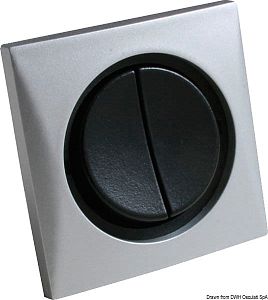 Двойной выключатель 10 А матовый никель/черный