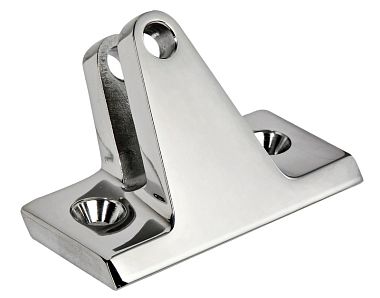 Опорная вилка 62x25мм для трубы Ø20мм с углом наклона 40° из зеркально-полированной нержавеющей стал