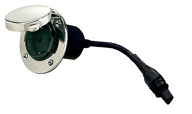 Береговая розетка Vetus Quick Connect Schuko 16A IP56 полированная нержавеющая сталь (арт. EOQW1RFS)