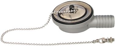 Горизонтальный выпуск 60 мм под углом 5° с пробкой на цепочке