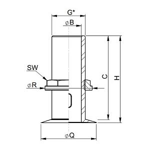 Переходник корпусной с плоским фланцем Vetus V-quipment, нержавеющая сталь G1/2" (арт. QE05MD-NN)