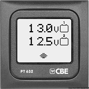 Цифровая сенсорная панель для контроля двух аккумуляторов с напряжением 12В 60x60 мм