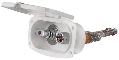 Вход забора воды от причала New Edge со смесителем горячей/холодной воды белый 180x106 мм