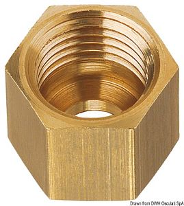 Латунная гайка для медной трубы диаметром 8 мм, резьба M14 x 1.5F, 3 шт. (арт. 50.013.98)