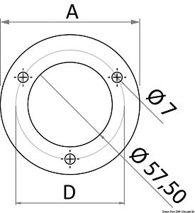 Контрфланец крепления врезного стакана Ø95мм для стоек и поручней Ø38мм