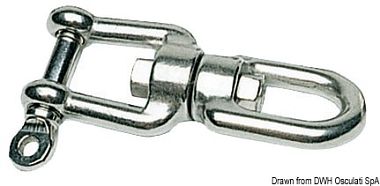 Вертлюг тип рым/такелажная скоба 5мм из нержавеющей стали AISI316 (арт. 01.427.99)