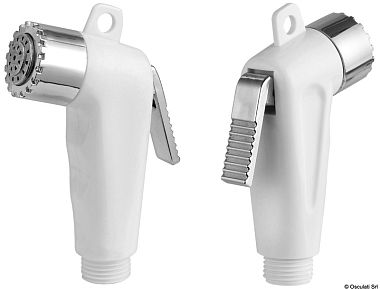 Запасная рычажная лейка для душа Boris из белого пластика с хромированной головкой (арт. 15.248.02)
