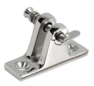 Опорная вилка 56x17мм для трубы Ø20-25мм наклонная 100° из зеркально-полированной нержавеющей стали AISI316 (арт. 46.662.21)