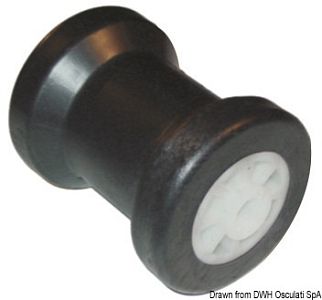 Центральный ролик ПВХ Ø отверстия 15 мм Ø 90 мм длина 120 мм (арт. 02.031.08)