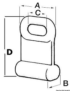 Ползун грота из нейлона 22 х 30 мм