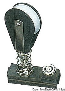 Каретка из анодированного алюминия с пружинным стопором для тросов до 12 мм (арт. 61.594.01)