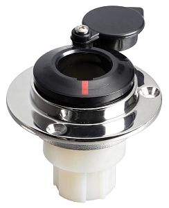 Сменное основание для выдвижных мачт врезное прямое 60 мм, 2 контакта, чёрное (арт. 11.000.06)