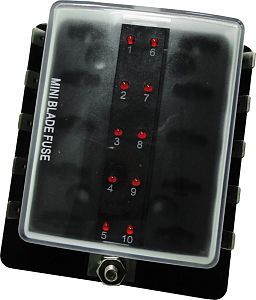 Держатель предохранителей типа Mini на 10 мест 100 А 85 x 95 x 35 мм (арт. 14.101.10)