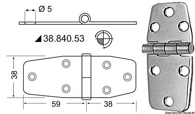 Петля универсальная из нержавеющей стали 97x38x2,5 мм (арт. 38.840.53)