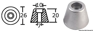 Запасной алюминиевый анод, оригинальный номер 61180 (арт. 43.070.21 / 61180)