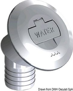 Горловина заливная для чистой воды под шланг Ø38мм угловая 30° с замком из хромированной латуни (арт. 20.668.11)