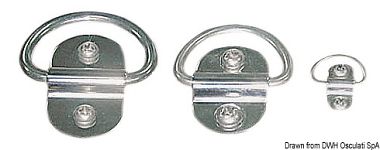 Обушок складной с полукольцом 38x68мм Ø8мм 600/1300кг из нержавеющей стали AISI304