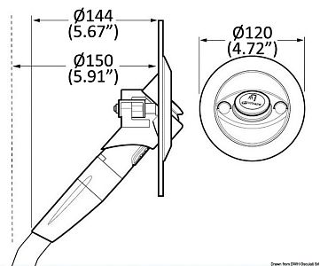 Душевая лейка со встроенным смесителем Whale Twist горячей/холодной водой угловая серая (арт. 15.290.14)