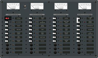 Панель выключателей переменного тока основная группа + 8 позиций/постоянный ток:  основная группа + 29 позиций (арт. 8095)