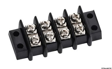 Клеммный блок на бакелите с высокой степенью изоляций на 4 клеммы 65x30x15 мм