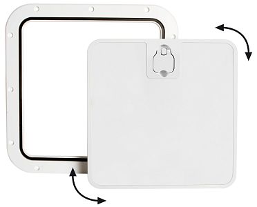 Люк инспекционный водонепроницаемый Splash-Proof 375x375мм со съемной крышкой белый