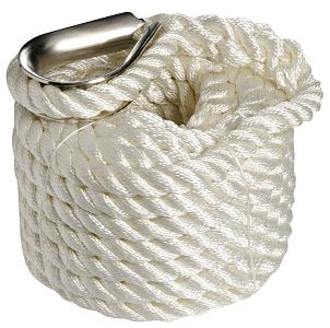 Сплесненный швартовочный конец с огоном Mooring line белый 6 м, диаметр 10 мм (арт. 06.443.10)