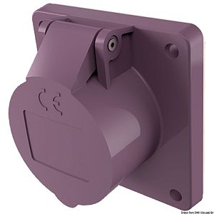 Mennekes 1602 Розетка панельная 2-полюсная с винтовым зажимом 16 А 20 - 25 B (арт. 14.337.03)