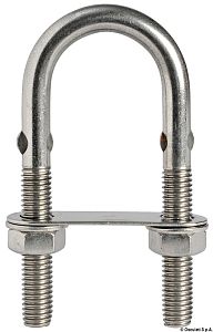 Болт-скоба U-образная из сплющенного прутка нержавеющей стали 150 мм 12 мм