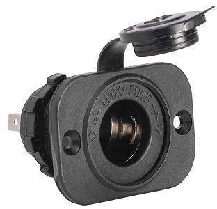 Гнездо прикуривателя Ø29 мм, 12 В, 20 А, герметичное из чёрного поликарбоната (5 шт.) (арт. 14.517.01)