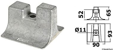 Алюминиевый анод Yamaha 6AW-45373-00 для моторов 300-450 л.с. 93x90x65 мм (арт. 43.252.98 / 6AW-45373-00)