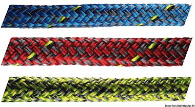 Отрез троса Marlow D2 Racing 78 красный с цветной сигнальной прядью диаметр 10 мм для фалов и шкотов