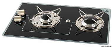 Газовая варочная панель N.2 со стеклянной поверхностью 500x300 мм (арт. 50.706.12)