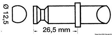 Уключина из пластика Ø12,5x26,5 мм (арт. 34.430.08)