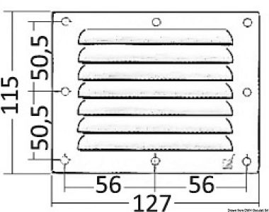 Вентиляционная решетка 115x127мм из полированной нержавеющей стали